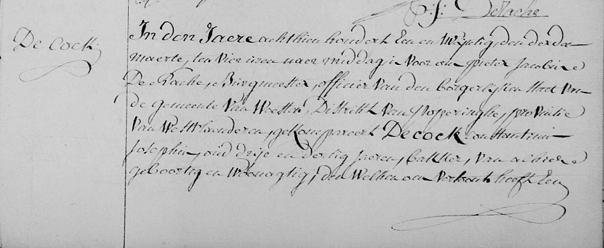 Acte de naissance de DECOCK Ludovicus Benedictus.jpg Acte de naissance de DECOCK Ludovicus Benedictus.jpg